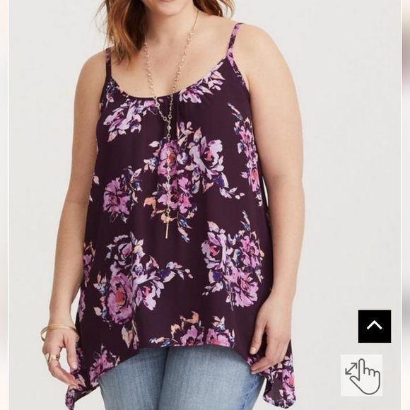 Torrid Georgette Sharkbite Hem Swing Cami - Picture 1 of 3